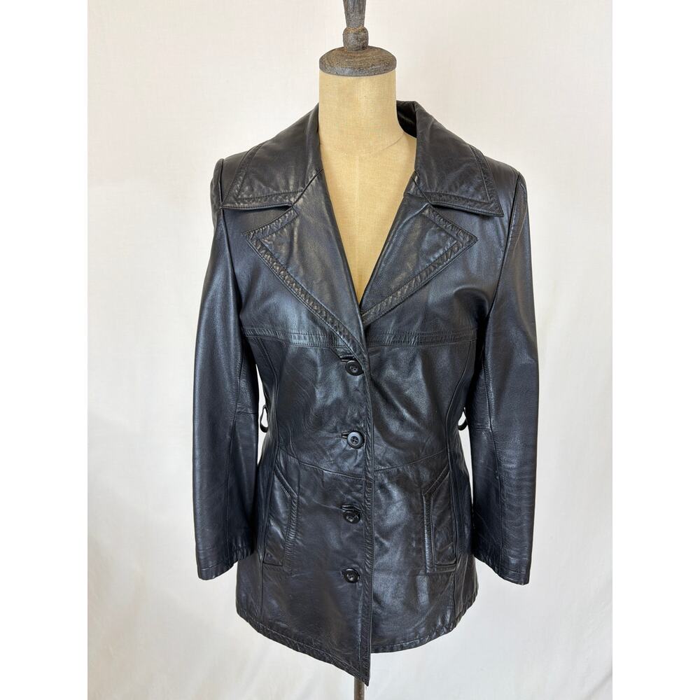 Vintage Y2K Wilson Black Leather Jacket Medium #0558